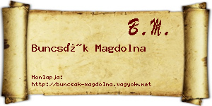 Buncsák Magdolna névjegykártya